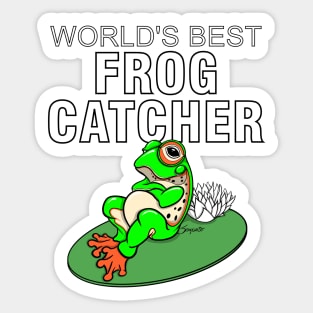 Funny Frog WORLD'S BEST FROG CATCHER Kids gift Sticker